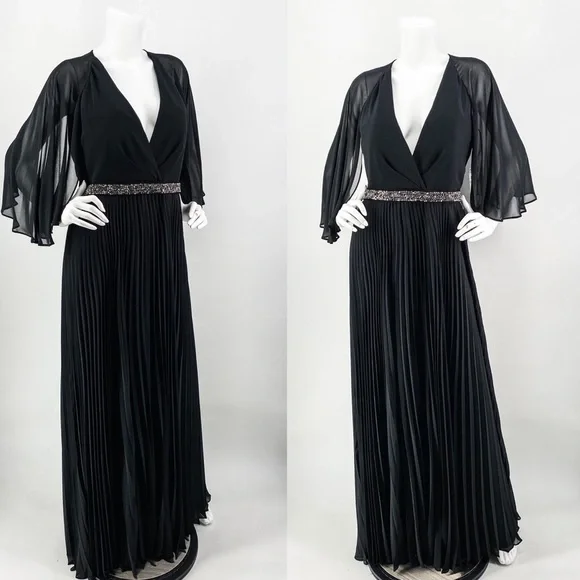 NWT Laundry by Shelli Segal Cape Chiffon Gown - Picture 3 of 15